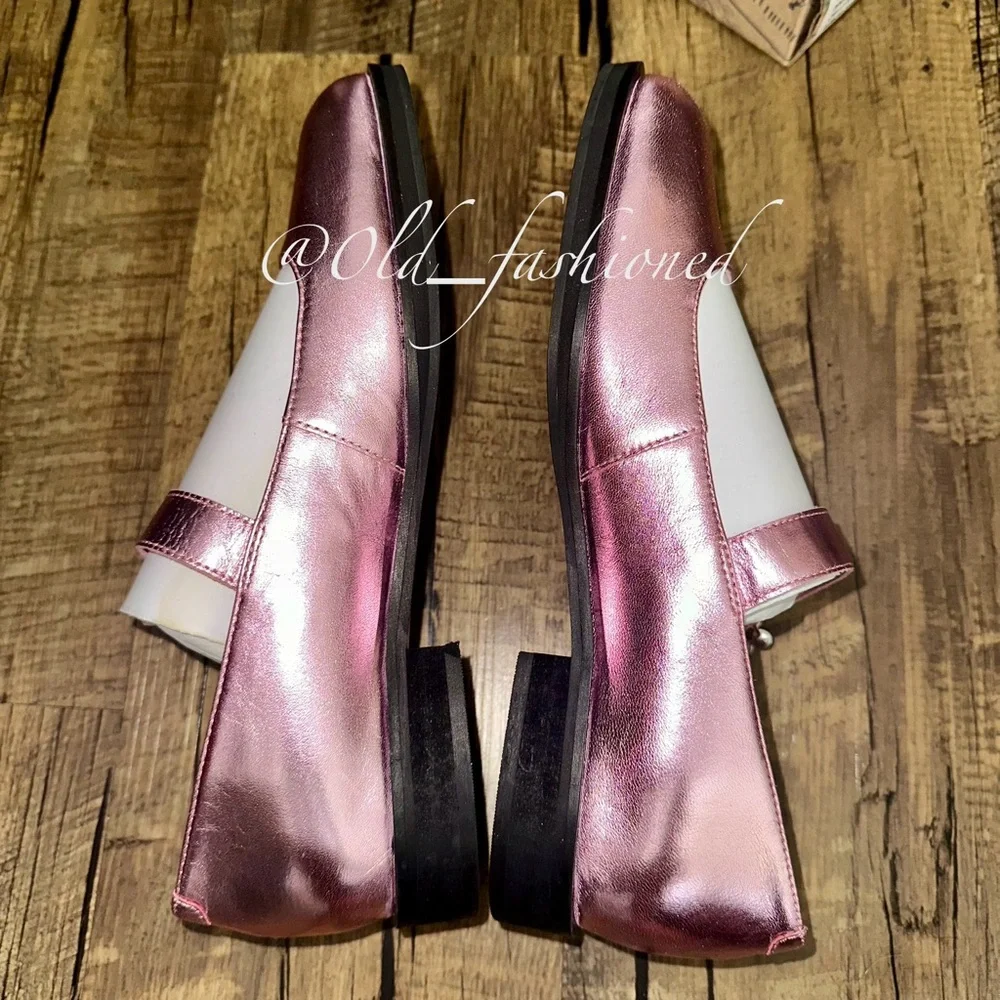 FREE PEOPLE Leather Diamanté Mary Janes